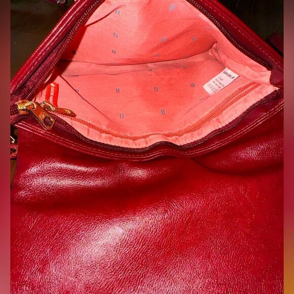 Bjorn borg leather crossbody fold over w/long adjustable and fixed handle EUC - Picture 3 of 9